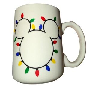 Disney Christmas Lights Mug White Excellent Mickey Mouse Holiday Cup